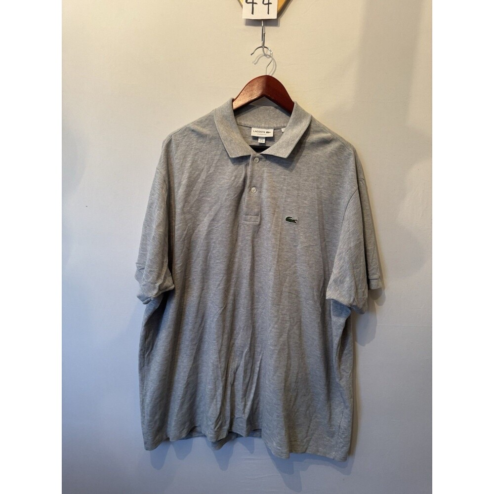 Lacoste L1264 Men’s 4XL Classic Fit Gray Heather Polo Shirt Crocodile Logo